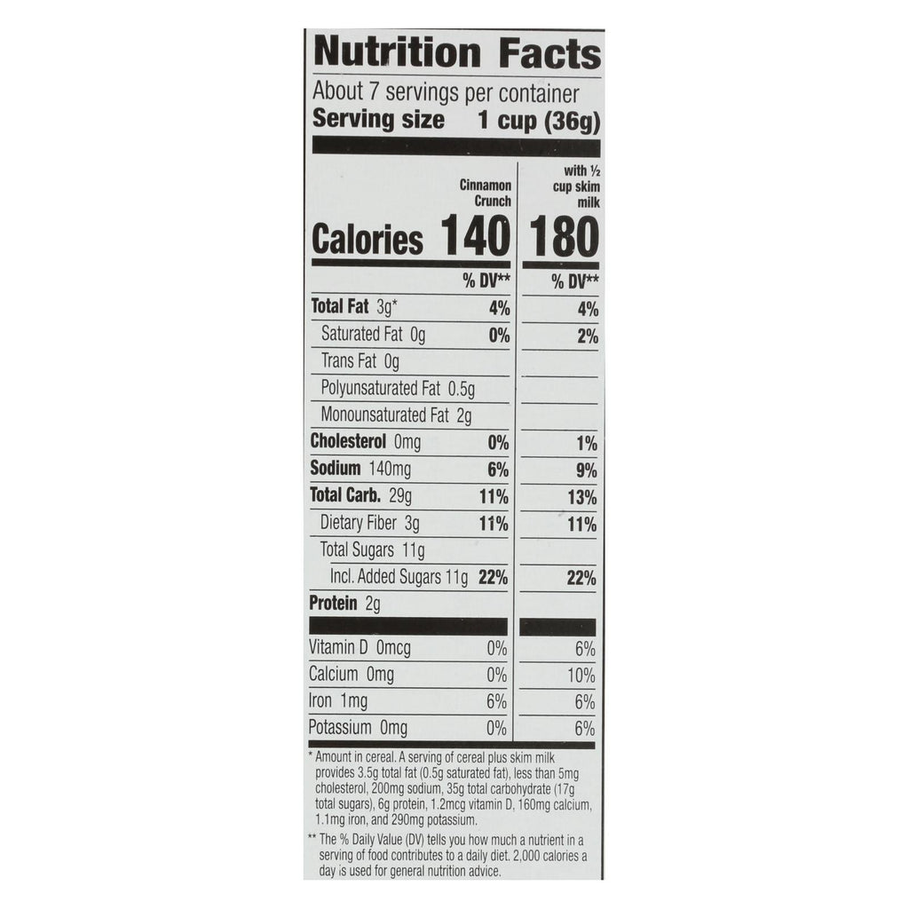 Cascadian Farm Organic Cinnamon Crunch Cereal, 10-Pack