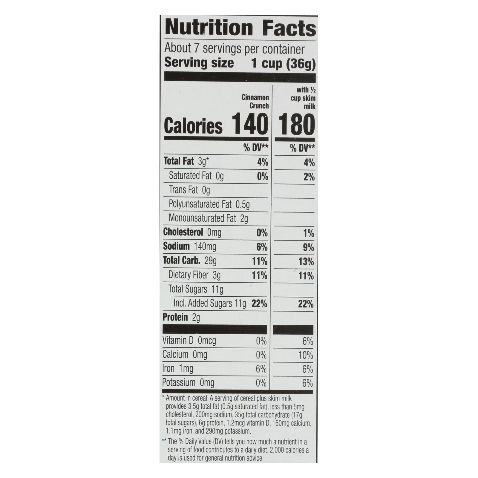 Cascadian Farm Organic Cinnamon Crunch Cereal, 10-Pack