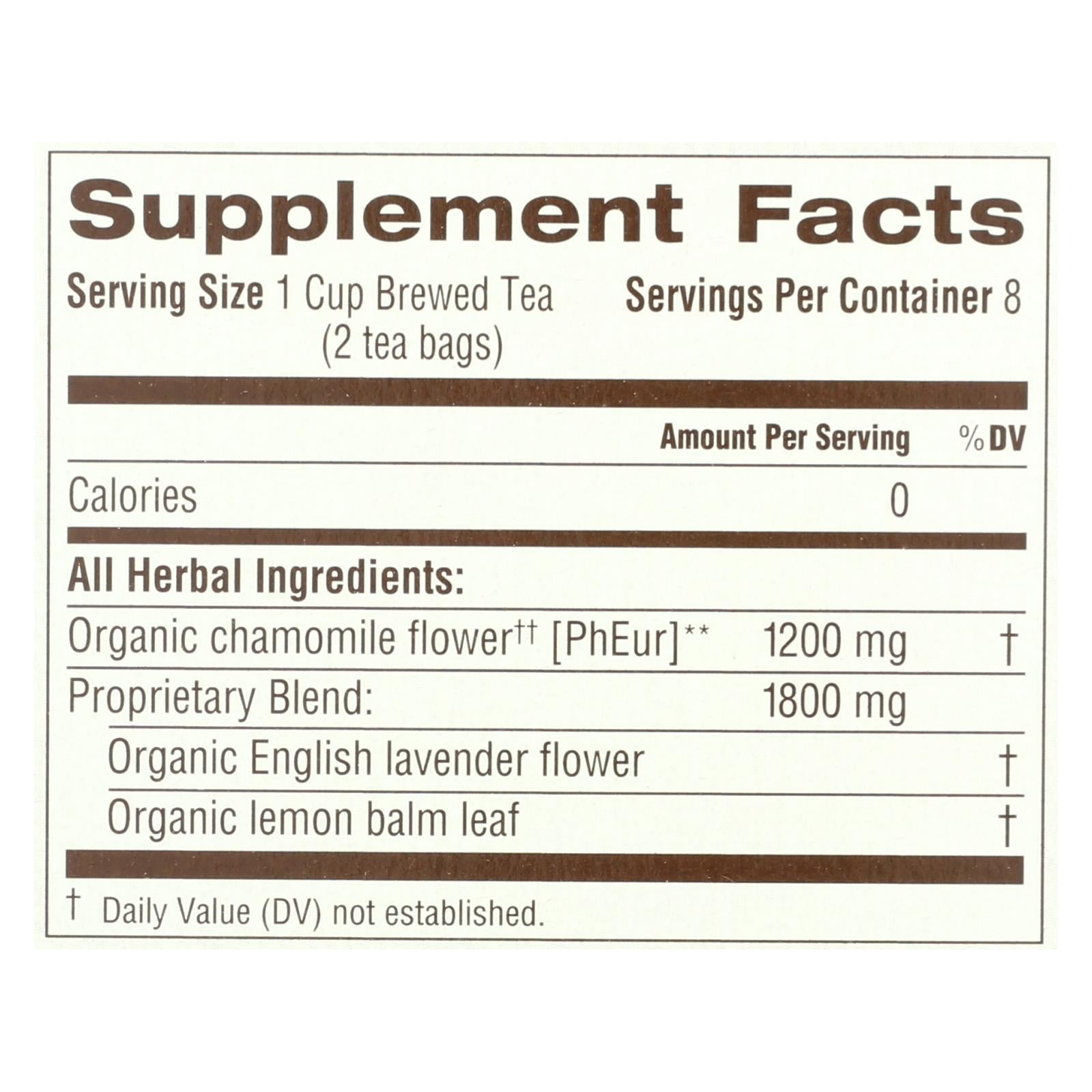 Organic Chamomile Lavender Tea, Caffeine-Free, 6 Boxes, 16 Bags