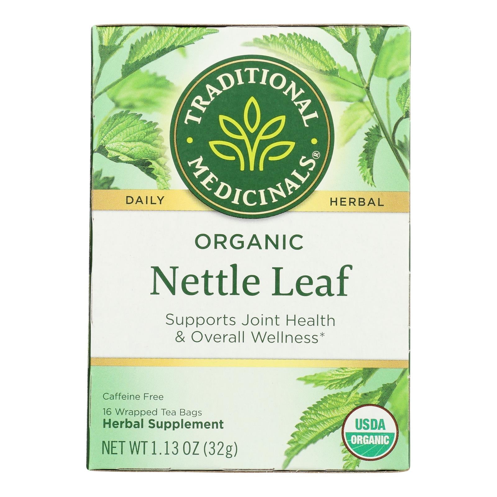 Organic Nettle Leaf Herbal Tea, 16 Bags, Case of 6