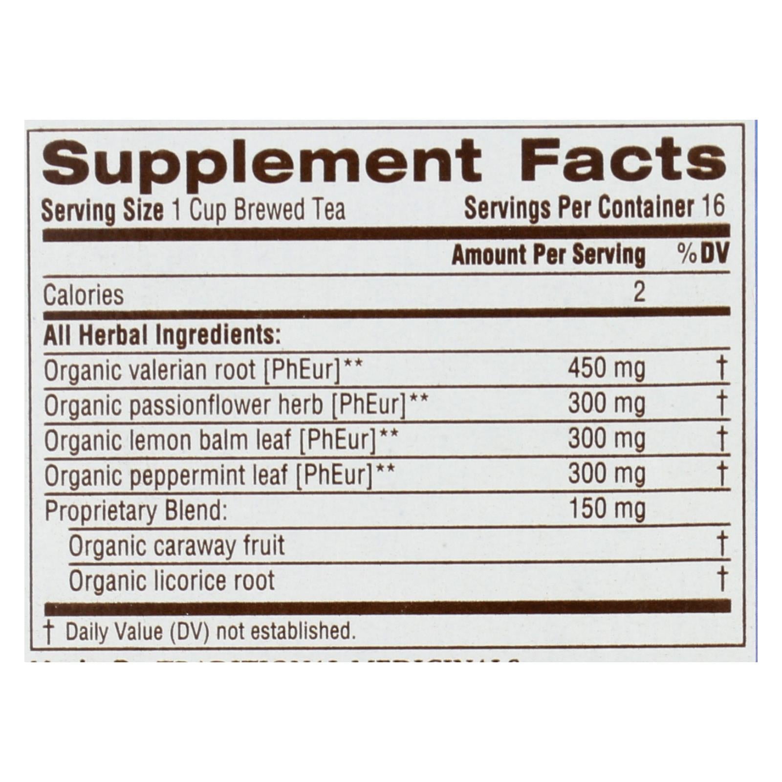 Nighty Night Valerian Herbal Tea - Organic, 6 Pack, 16 Bags