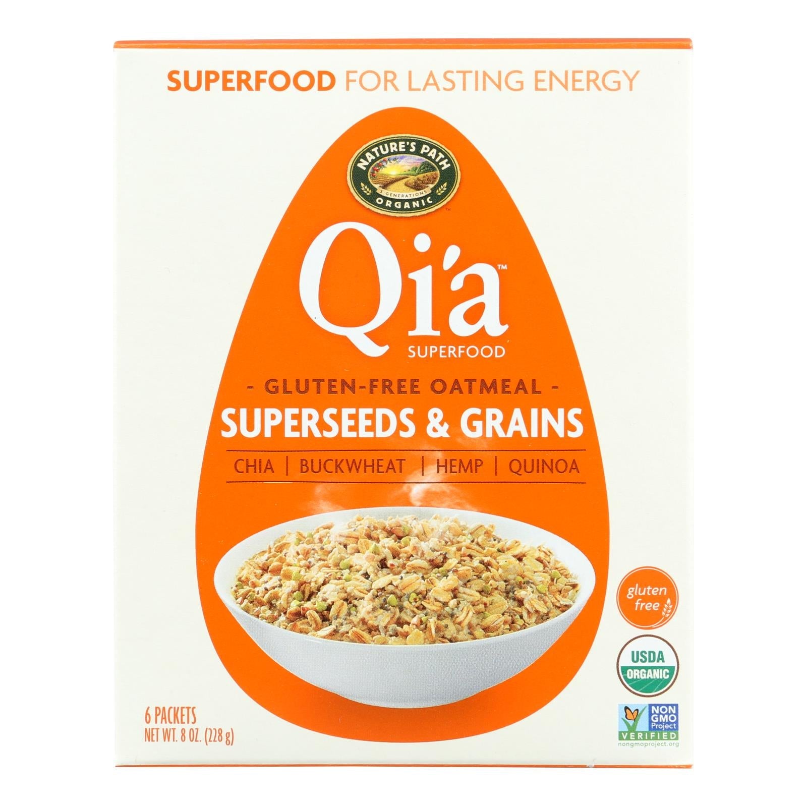 Nature's Path Organic Qi'A Superfood Oatmeal, 6 Pack