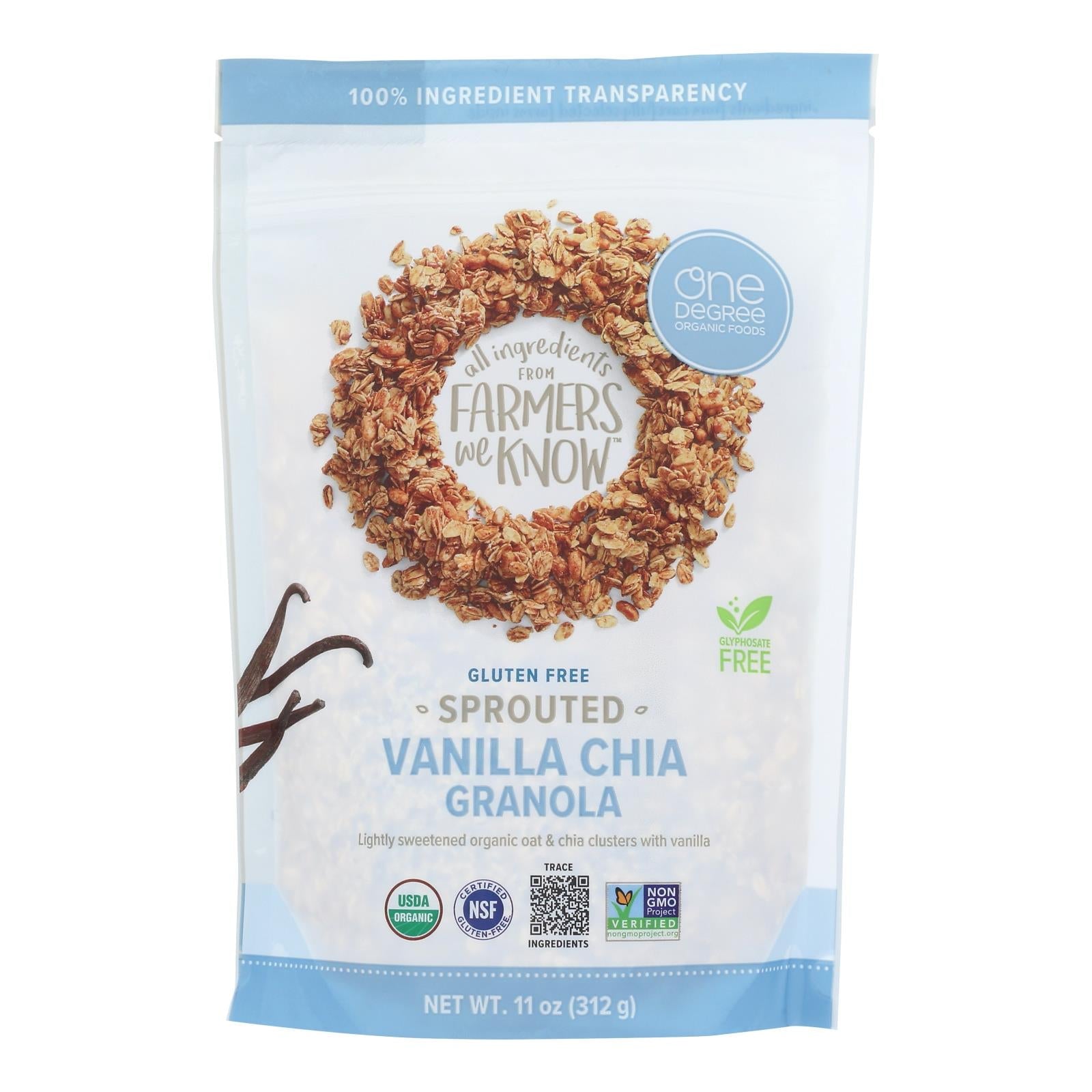 Sprouted Oat Granola Vanilla Chia - 6 Pack of 11 Oz