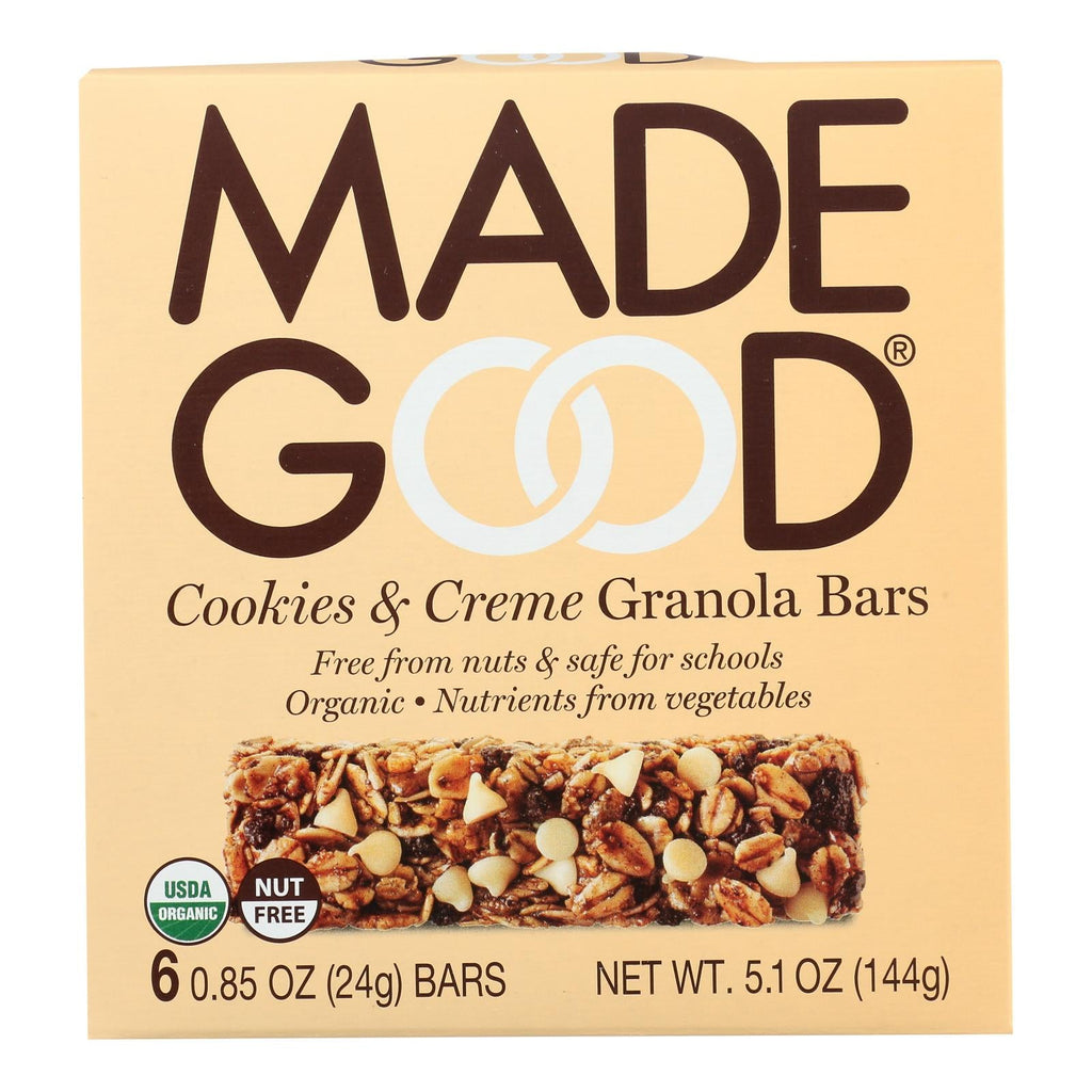 Made Good - Granola Bar Cookies & Cream - Case of 6 - .85 OZ