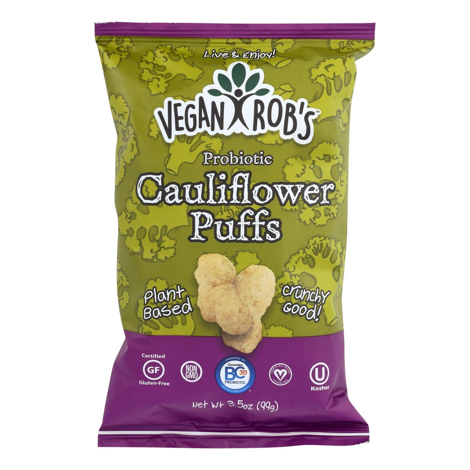 Vegan Rob's Probiotic Cauliflower Puffs, 12-Pack, 3.5 Oz