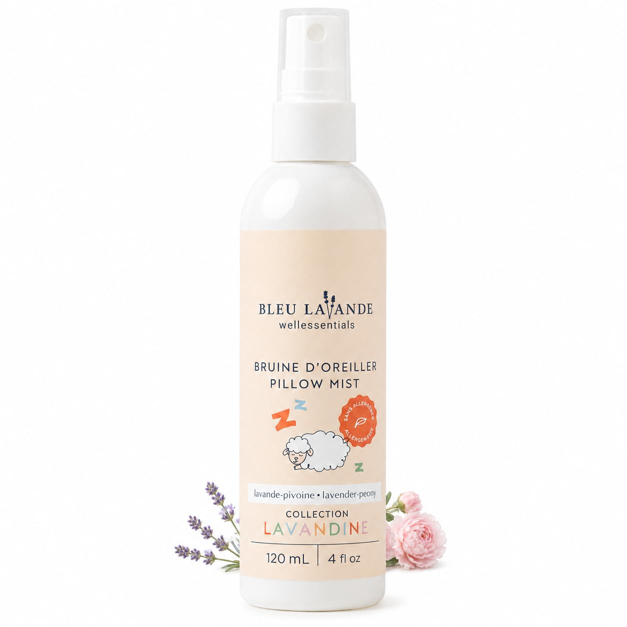 Bleu Lavande Baby Pillow Mist Bedtime Room Spray, Lavender-Peony, 4 fl oz