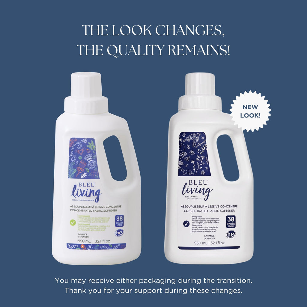 Bleu Lavande - 3-Pack Natural Fabric Softener – Concentrated Lavender Liquid Softener - Biodegradable, Eco-friendly, Hypoallergenic - Chloride & Phosphate-free - Aromatherapy - (38 loads-950 ml) x3