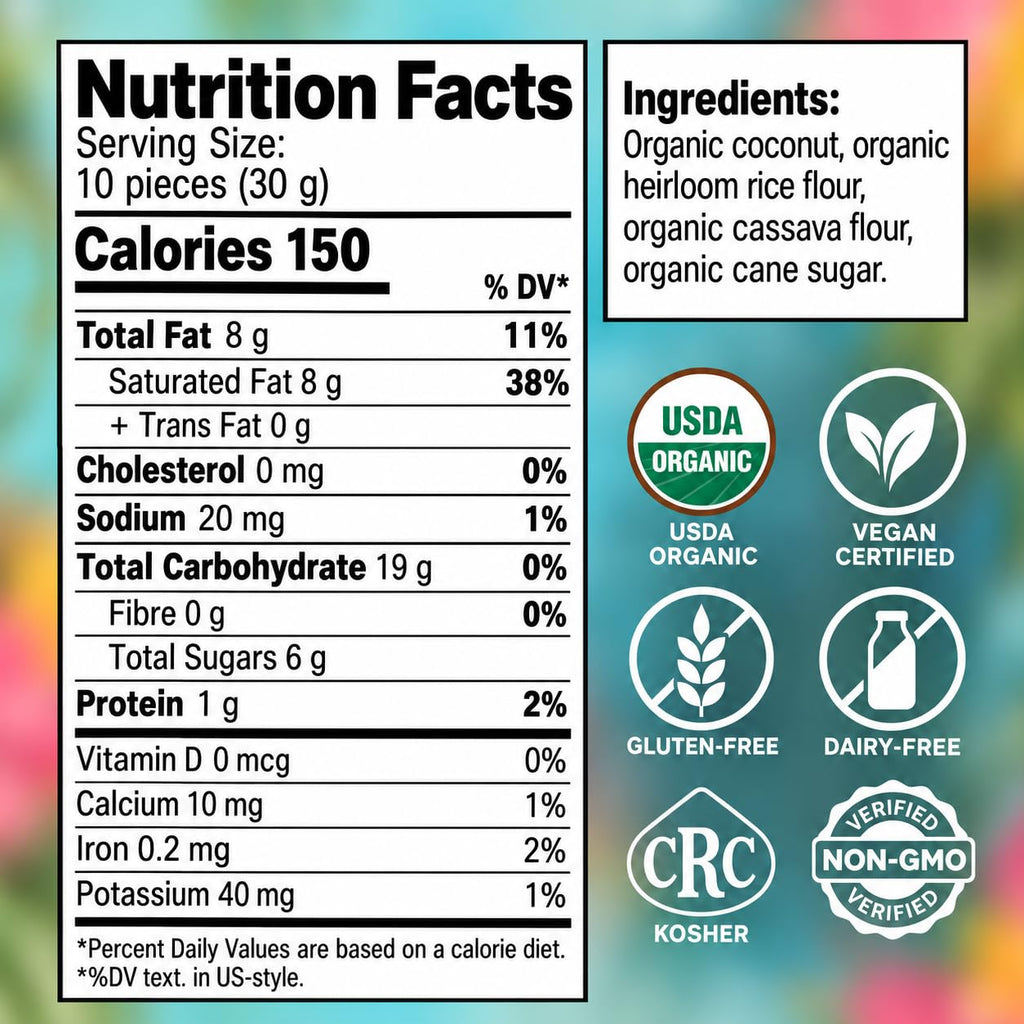 Cha's Organics Coconut Rolls, Organic Gluten Free Wafer Cookies, 3.5oz