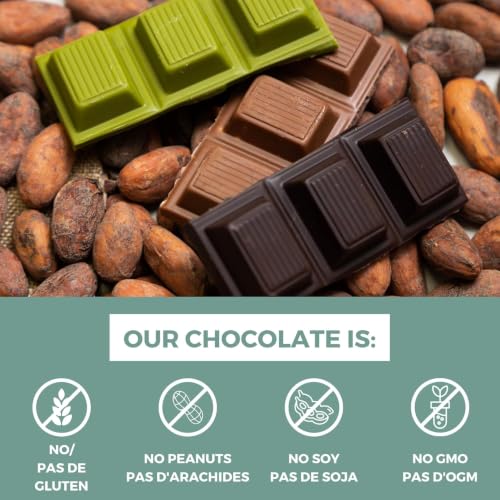 Jelina Chocolatier Belgian Dark Chocolate Sea Salt Bars, 72% Cacao, 8-Pack
