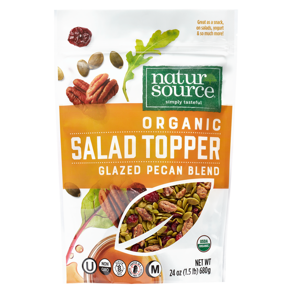 naturSource Organic Salad Topper Glazed Pecan Blend 24 oz (1.5 lb) Gluten-Free, Non-GMO, No Artificial Flavors or Colors