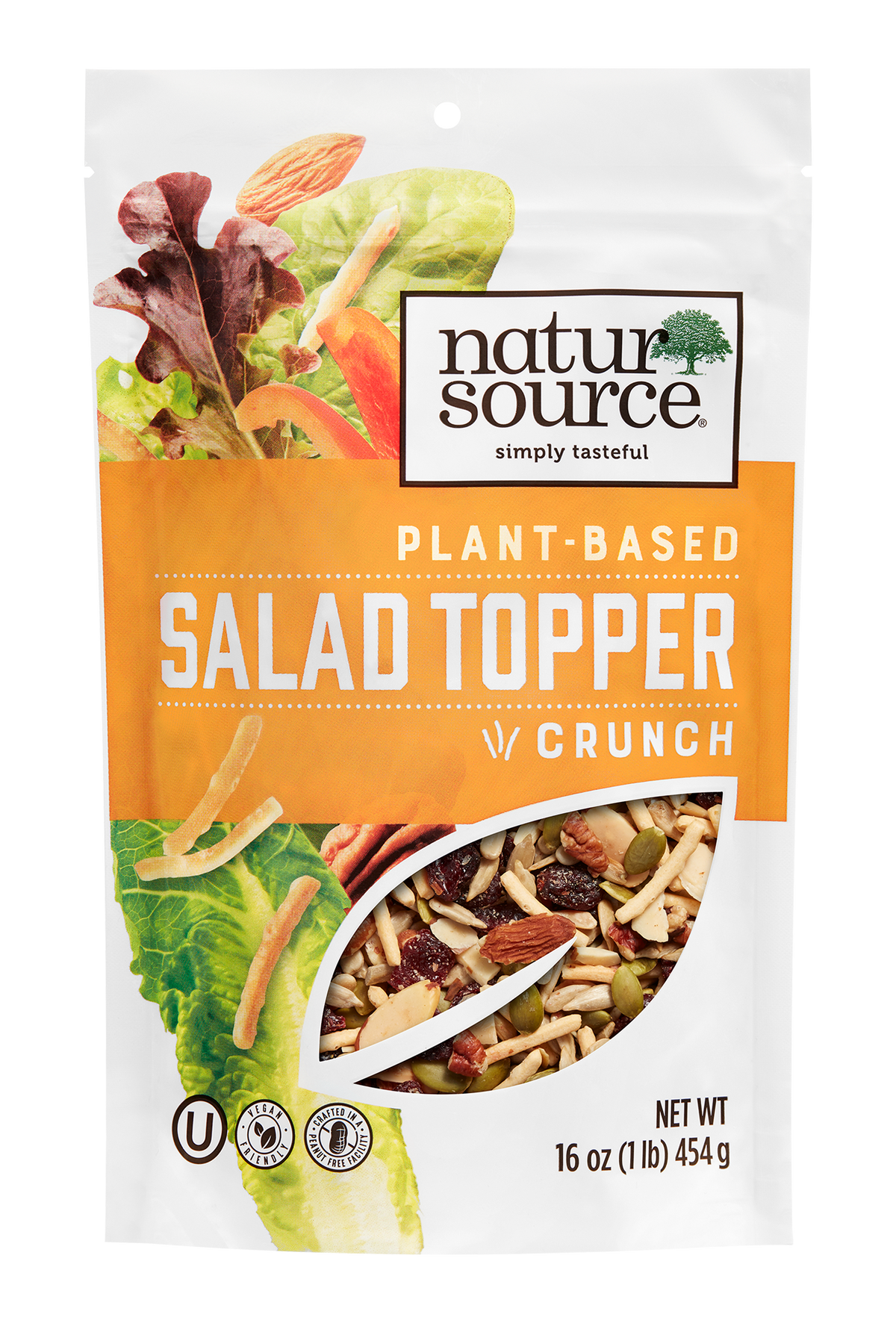naturSource Salad Topper Crunch 16 Oz (1 Lb) - Salad Toppings, Salad Mix, Salad Toppers Seeds and Cranberries, Crunchy, Mixed Seeds for Salad, Oatmeal or Yogurt, Natural