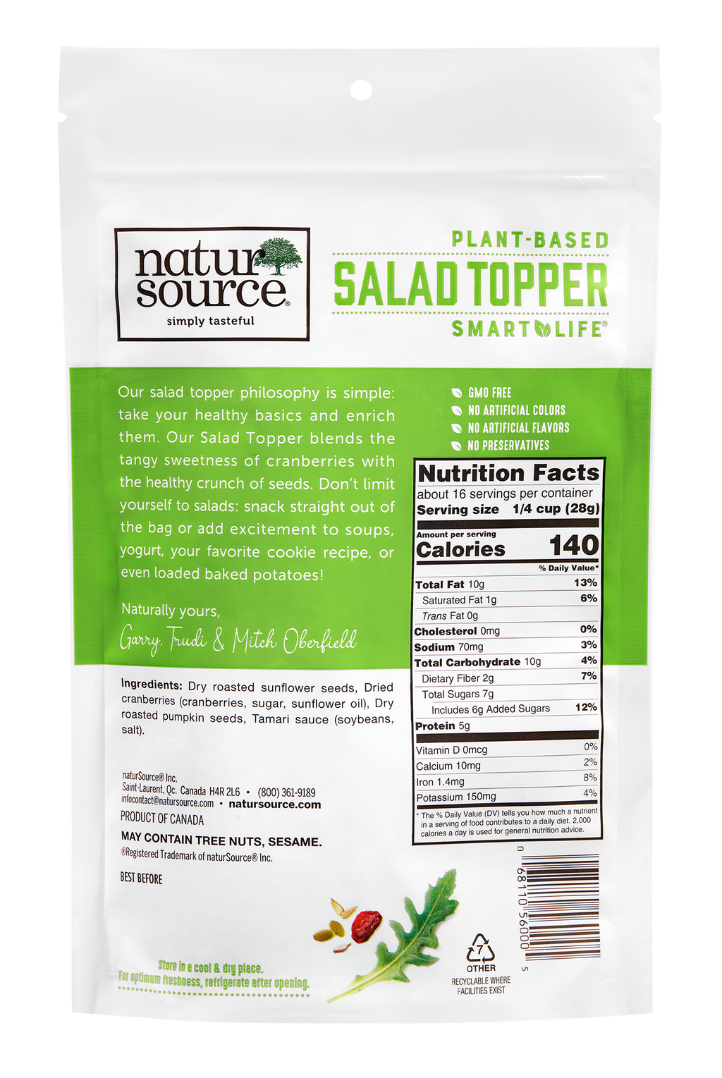 naturSource Salad Topper Smart Life Plant-Based 16 oz (1 lb)