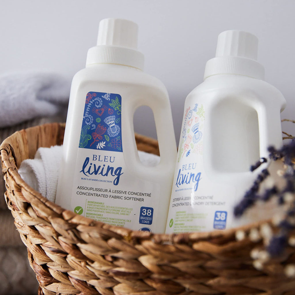 Bleu Lavande - 3-Pack Natural Fabric Softener – Concentrated Lavender Liquid Softener - Biodegradable, Eco-friendly, Hypoallergenic - Chloride & Phosphate-free - Aromatherapy - (38 loads-950 ml) x3