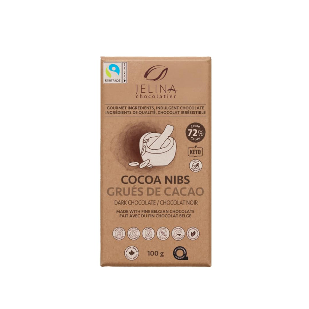 Jelina Chocolatier Belgian Dark Chocolate Sea Salt Bars, 72% Cacao, 5-Pack