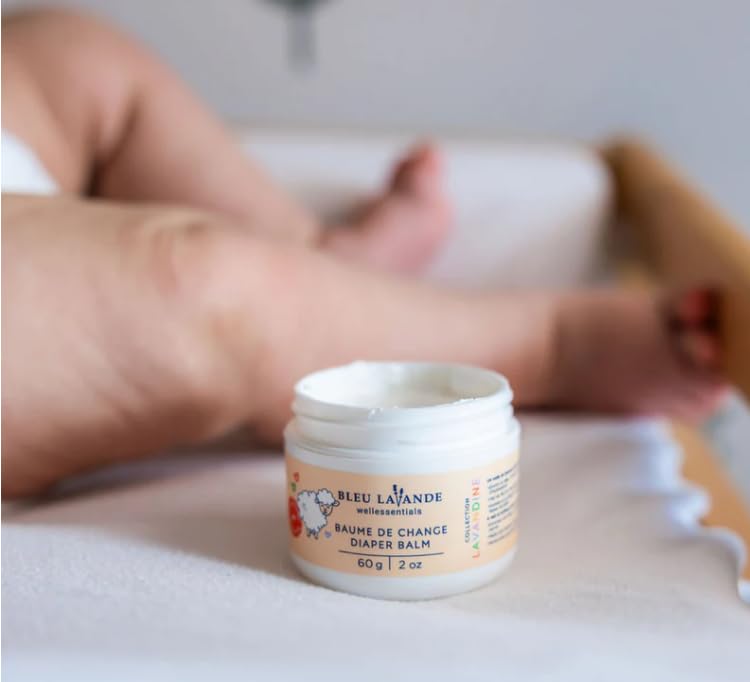 Bleu Lavande Natural Baby Diaper Balm, Allergen-Free Skin Cream, 2.1 oz