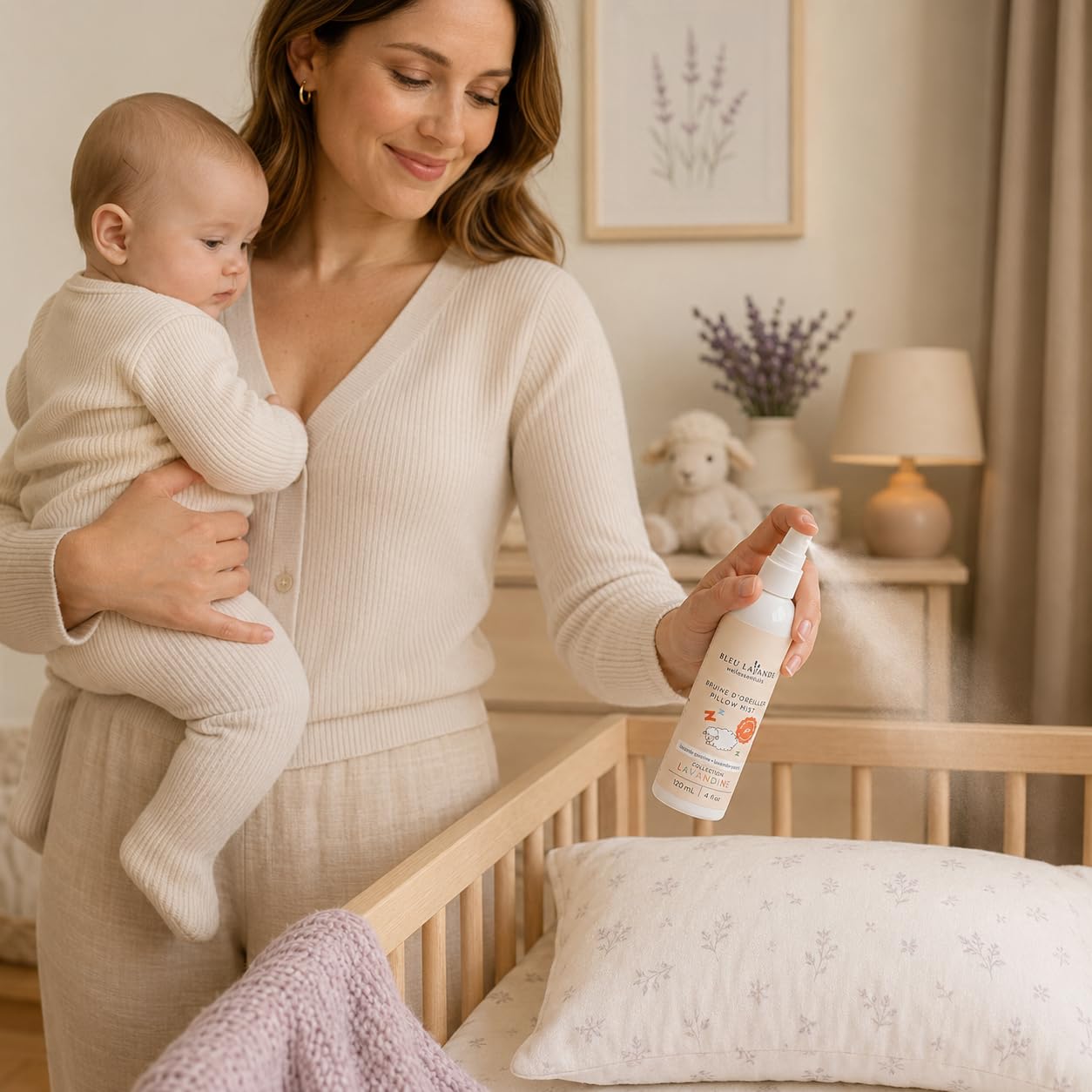 Bleu Lavande Baby Pillow Mist Bedtime Room Spray, Lavender-Peony, 4 fl oz