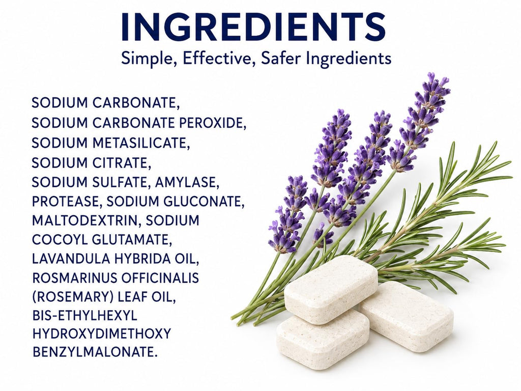 Bleu Lavande Plastic-Free Dishwasher Tablets, Lavender Rosemary, 32 Count