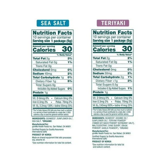 Gimme Organic Seaweed Variety Pack, 0.17 Ounce (Pack of 20)