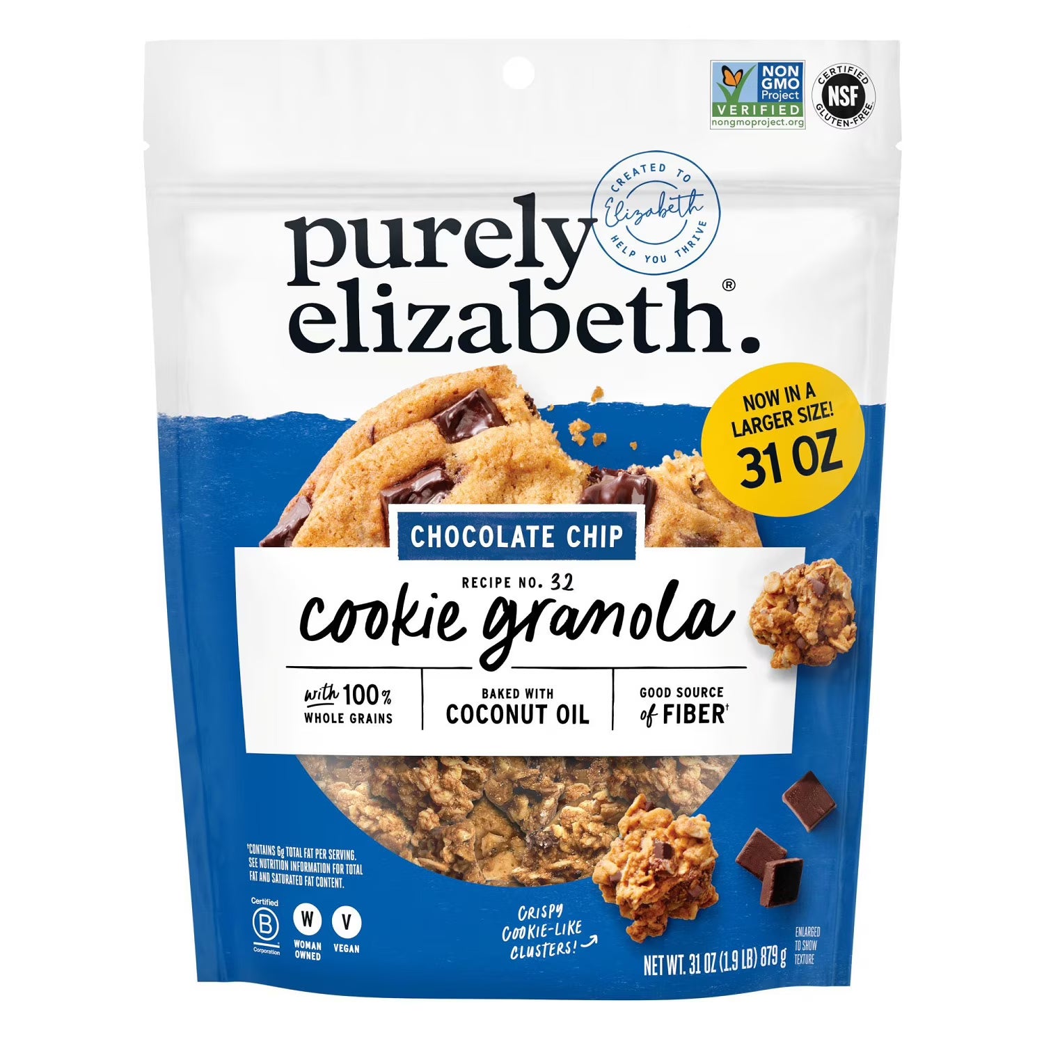 Purely Elizabeth Chocolate Chip Cookie Granola, 31 Ounce