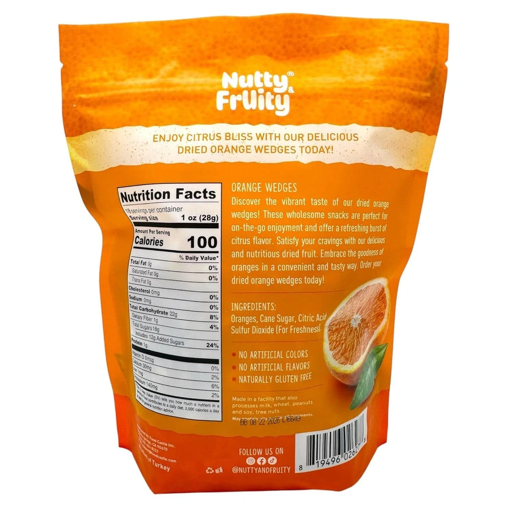 2 PACK Nutty & Fruity Dried Orange Wedges 18 OZ Each 36 OZ Total
