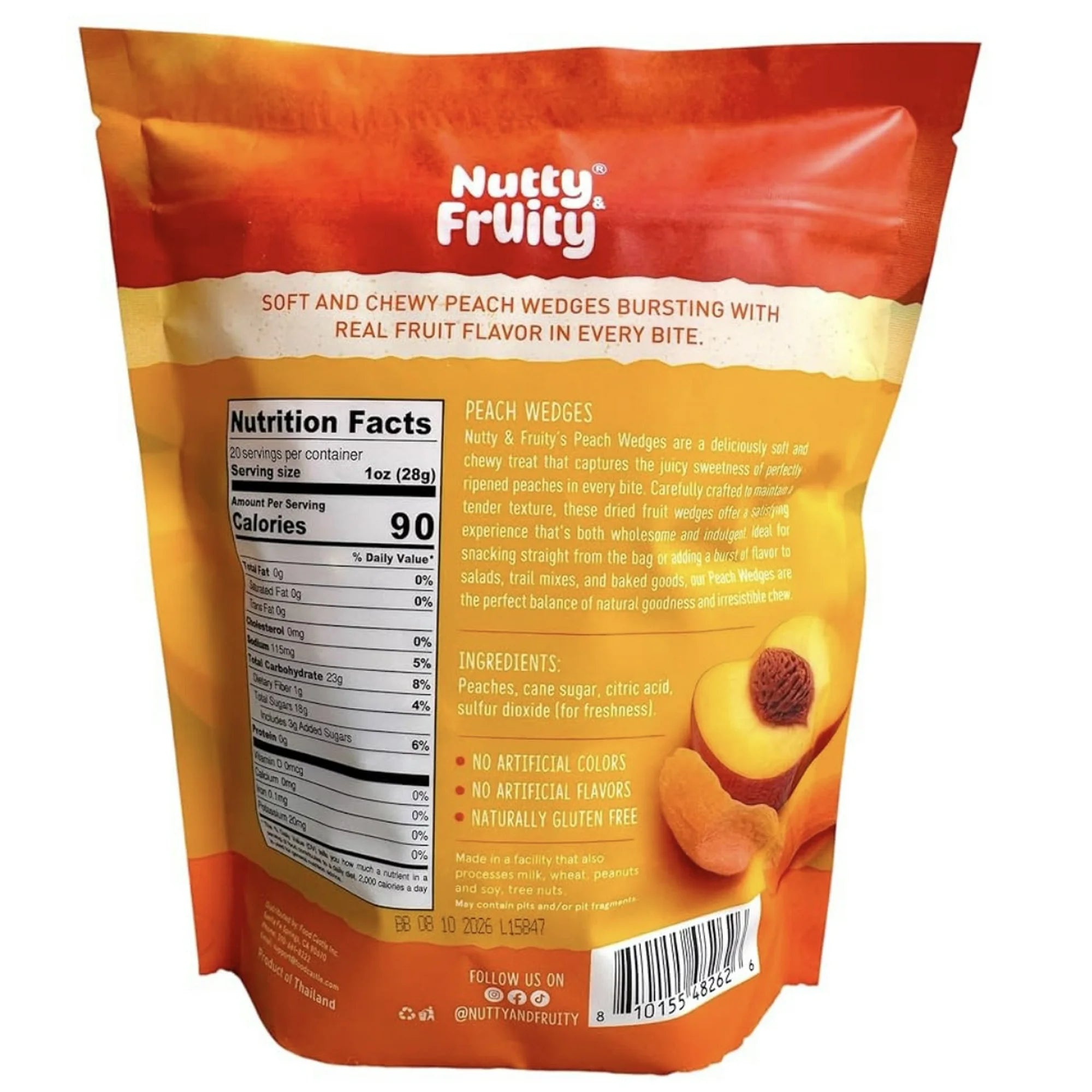 Nutty & Fruity Nutty & Fruity Dried Peach Wedges, 20 oz